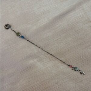 Brighton Delicate Silver Chain anklet with Blue, Pink and blue Accents